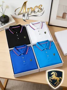 4-Pack Men's Business Shirts with Trendy Horse Print, Soft Anti-Wrinkle, Stand-Up Shape, Multi-Color Options, Ideal for Daily Wear, Office, Leisure, Gym