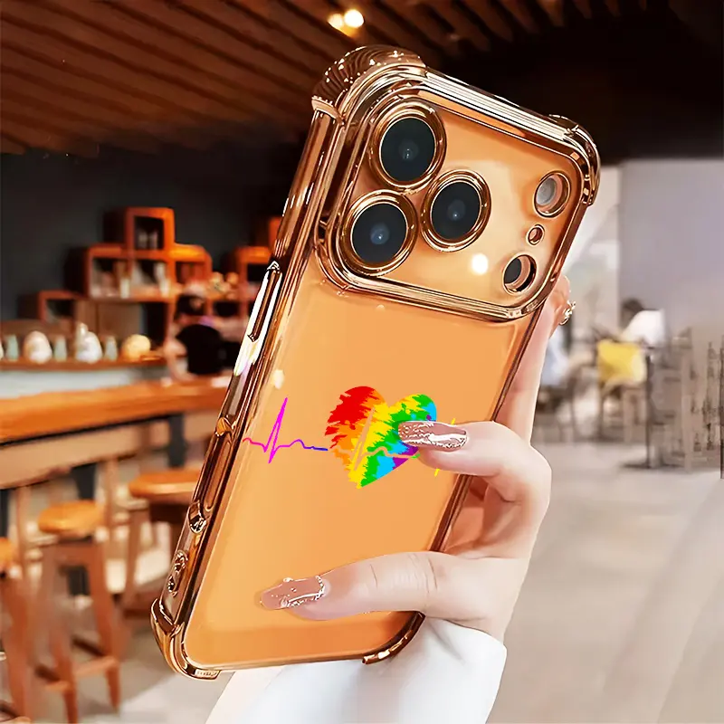 Love Is Love Pride Heart Art Phone case iPhone 17 Air 16 16e 15 14 13 12 11 Pro Max Plus X XS Father's Day gift for Shockproof Silicone TPU Bumper Drop Protection Soft Cover Four-corner Thickened