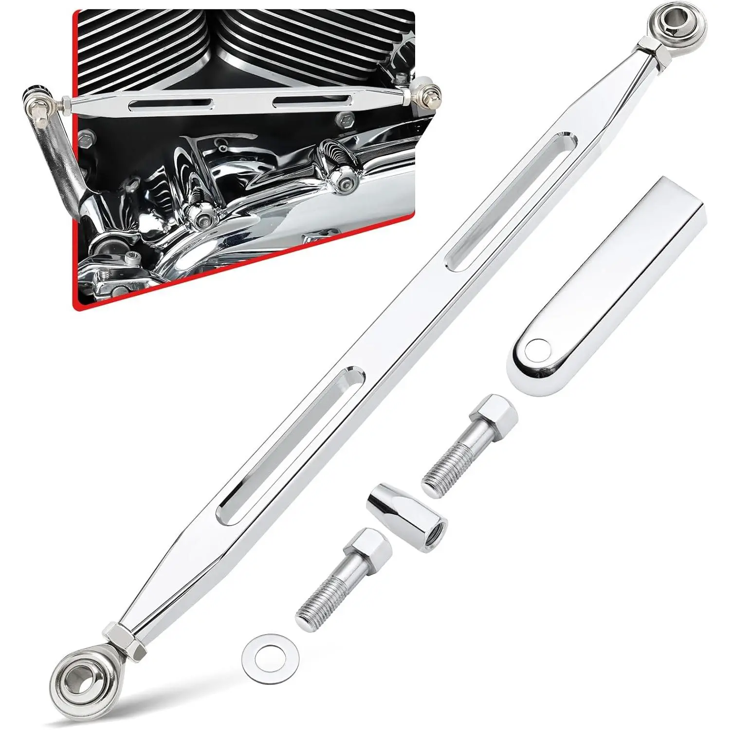 Chrome Shift Linkage Gear Shifter Compatible for Harley Softail Dyna Street Glide Touring Road King 1980-2024