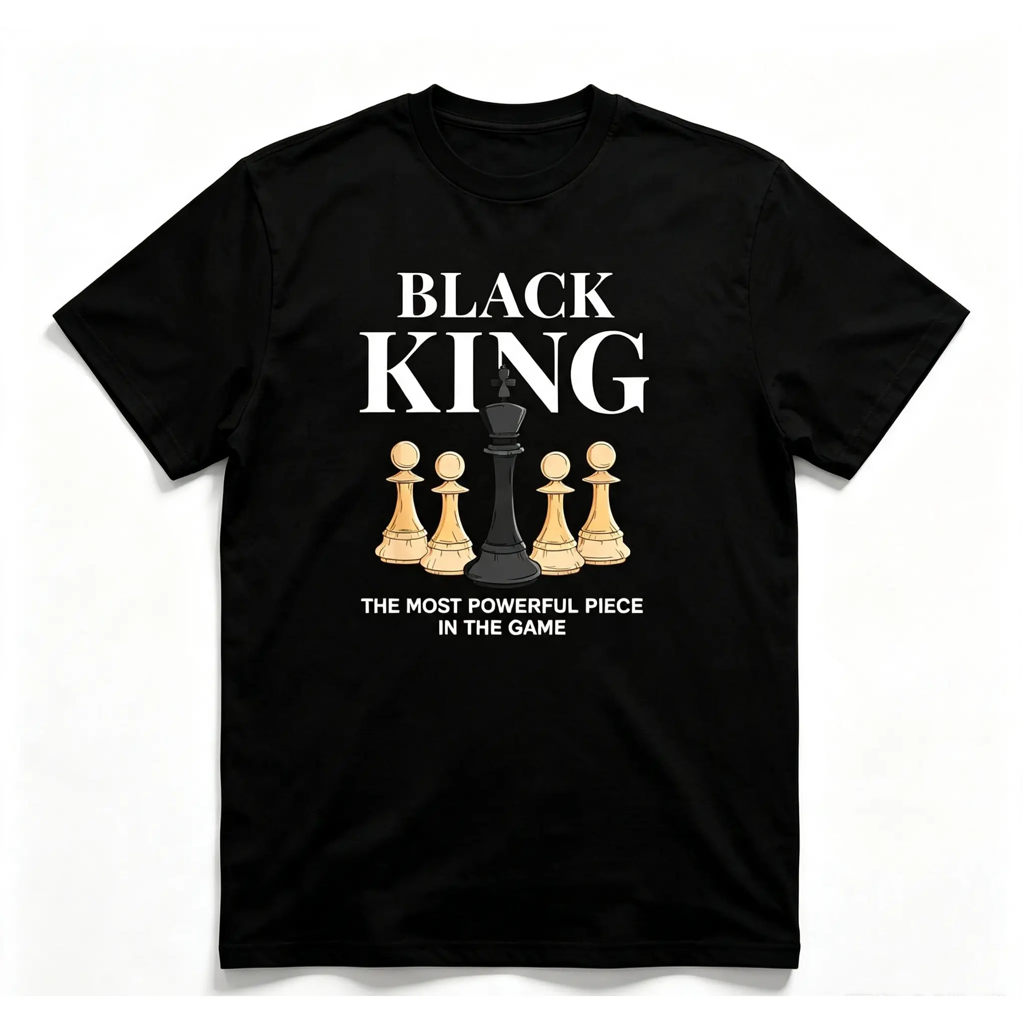 Chess King Graphic T Shirt Unisex 100% Cotton Tee The Most Powerful Piece Strategy Statement Casual Shirt