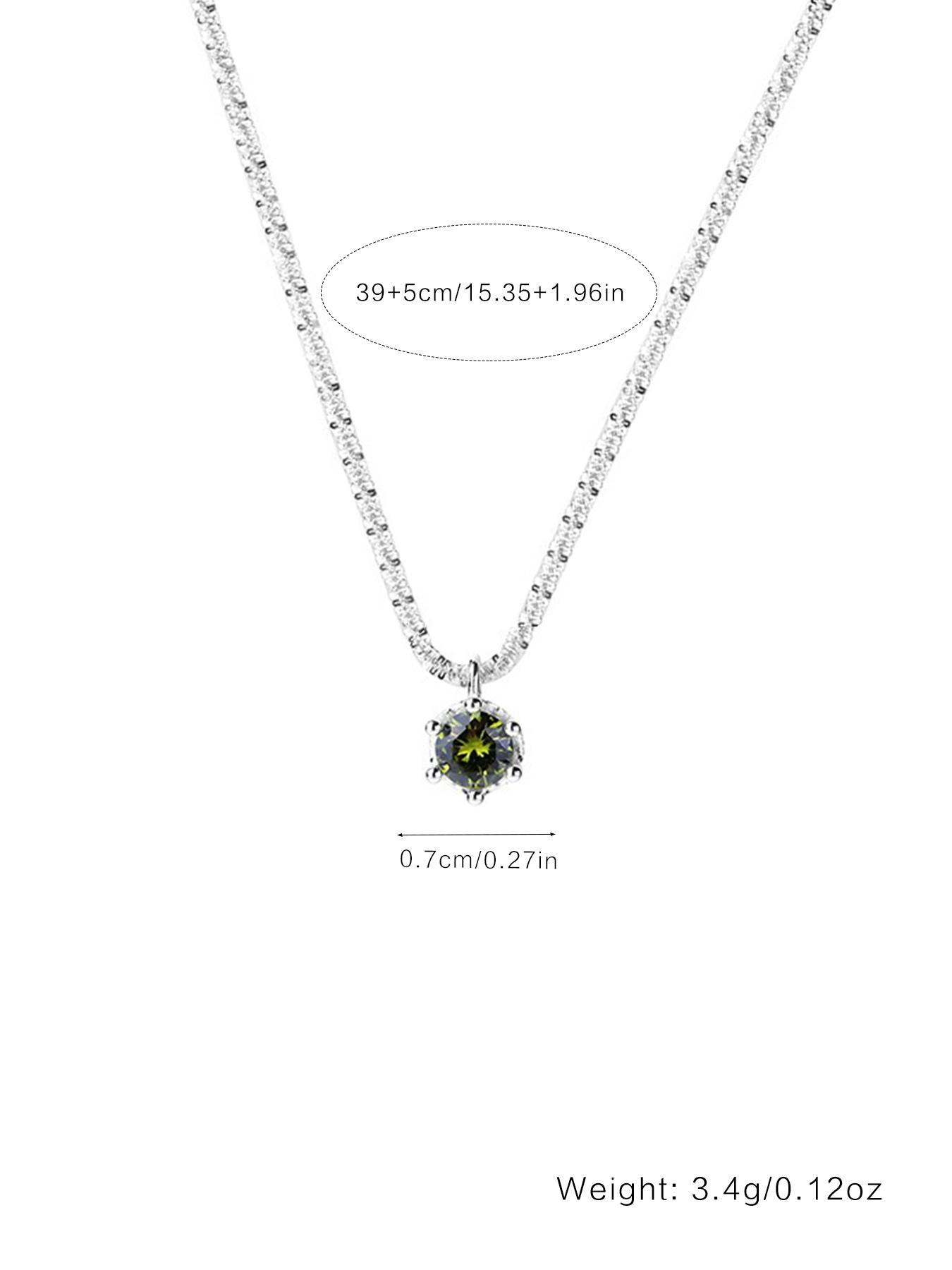 S925 Sterling Silver Artificial Zircon Decor Necklace for Women, Fashion Jewelry for Party, Daily Decor, Trendy All-match & Exquisite Jewelry for Birthday Gift, Cubic Zirconia Necklaces