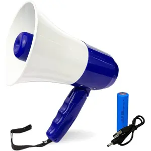 Rechargeable Megaphone Speaker with 240s Recording, Siren, U-Disk Player, 800 Yard Range, Rechargeable Battery