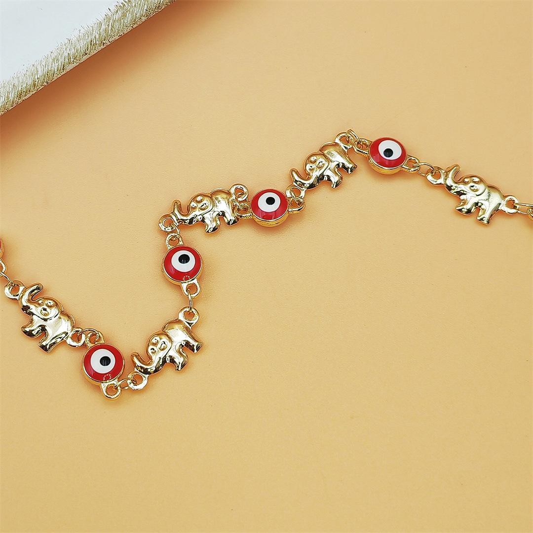 Boho Multicolor Evil Eye Bracelet for Women 18K Gold Plated Copper Chain Dainty Stackable Jewelry Trendy Aesthetic Accessory for Daily Wear Vacation Party Beach Outfits & Birthday Gifts