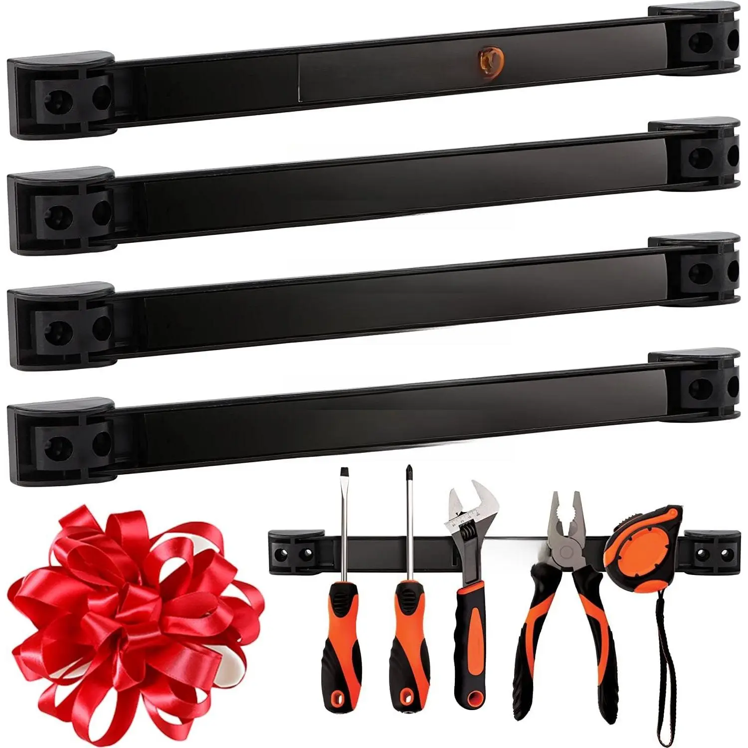 12"  Tool Holder Strip - A Tool  Bar for Garage Organization, Shop Organization, and Workbench Accessories,  Father's Day , Easy To Install in Workshop, Mounting Screws Included.