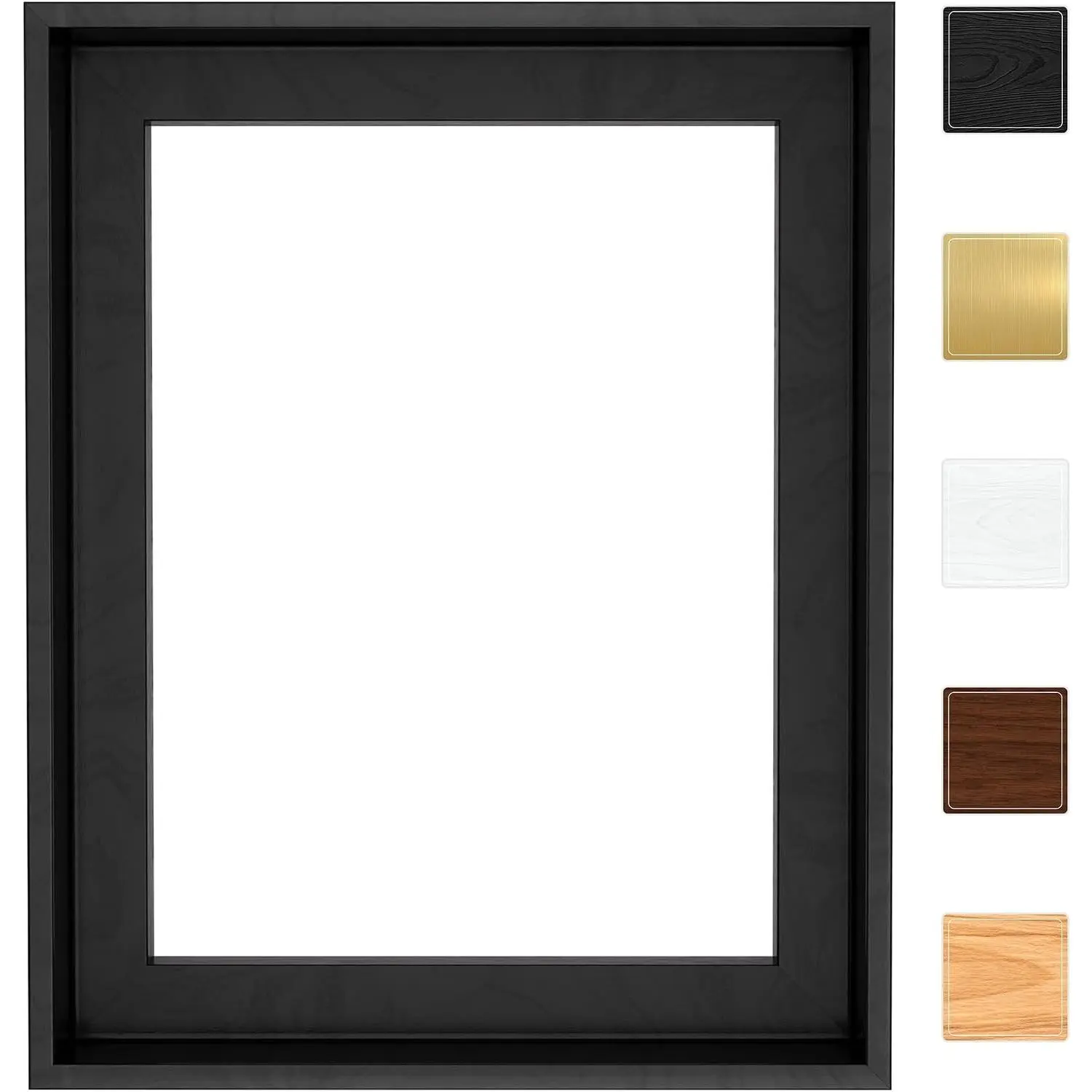 1.25" Deep Canvas Floater Frame for Finished Canvas Art, Floating Shadow Gap Design, Modern Gallery Style Wall Decor, Hardware Included (Black, 16x20)