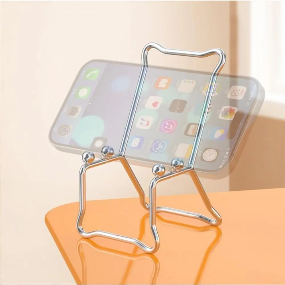 Creative Metal Phone Holder, Drill-Mount Wall & Desktop Multi-Functional Storage Rack, Universal Tablet Stand Organizer for Bathroom, Office Desk & Home Use