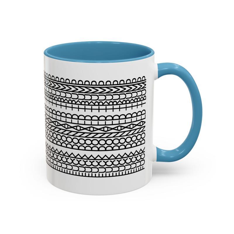 FDT Floral Coffee Cup - Stylish Ceramic with Blue Interior, Reusable & Washable, Perfect for Hot or Iced Drinks, Unique Floral Design