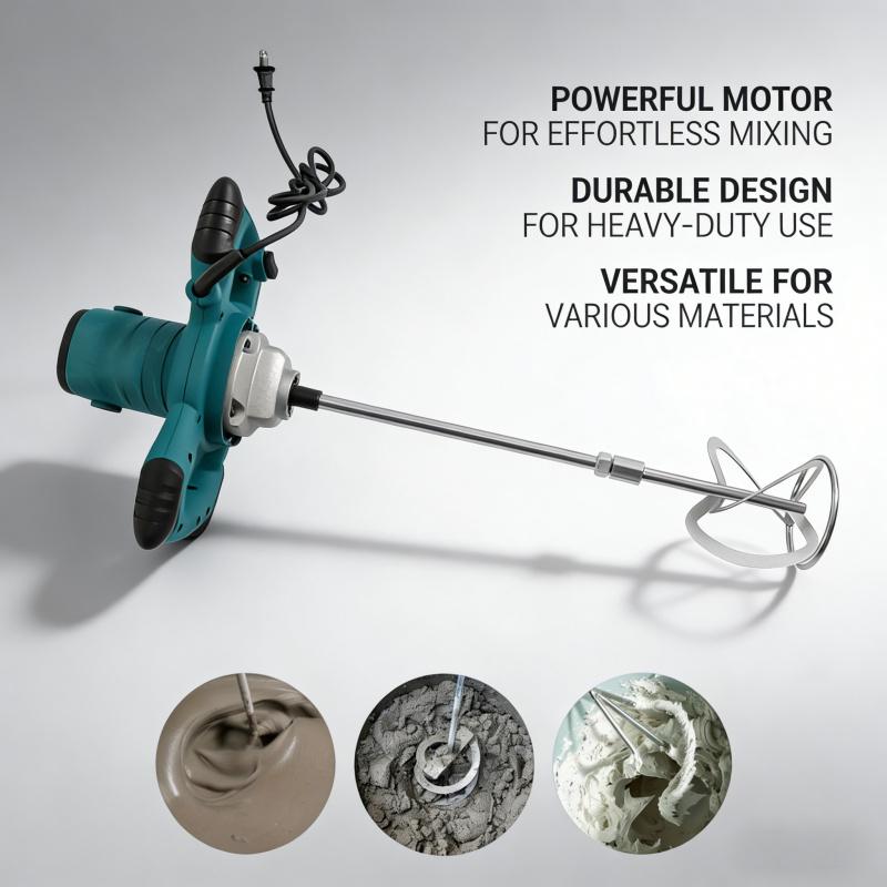 Handheld 6-Speed Adjustable Electric Mixer Portable Mixing Tool Suitable for Mixing Paint, Mortar, Feed, Cement, and More in Various Scenarios