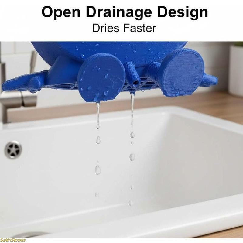 1-Pack Fun Kitchen Sink Sponge Holder — Hanging Design with Drainage Holes, Compatible with Scrub Daddy Sponges, Cute 3D-Printed Organizer