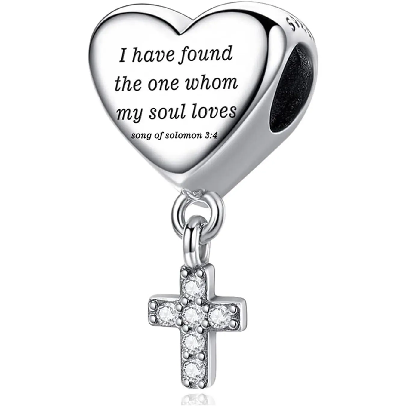 Heart Charm Fit Charms Bracelet and Necklace Christian  Verse Charm  Present for Women Family
