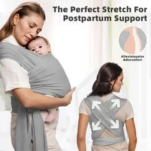 Baby Solid Color Carrier Wrap for Comfortable Baby Wearing, Soft and Breathable Fabric for Infants, Ideal for Travel and Daily Use