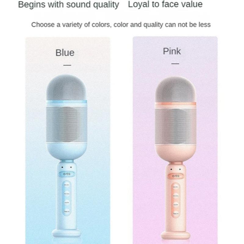 Portable Mini Karaoke Machine, Wireless Speaker with Wireless Microphone, Retro Sound System with Stereo Quality and Bass Boost, Perfect Gift for Boys and Girls