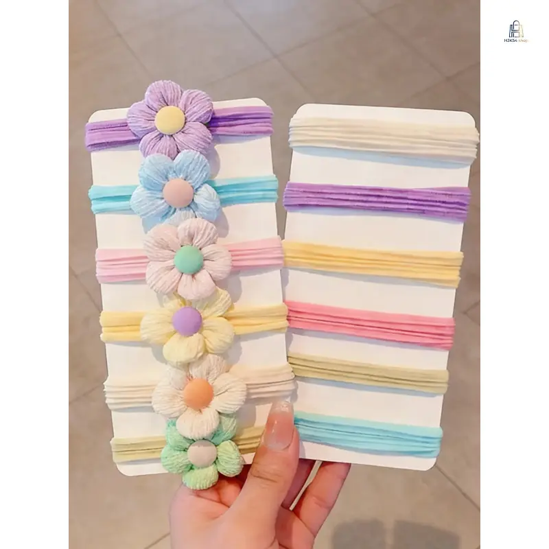 Summer Floral Scrunchies |   6Pcs Vibrant Colorful Flower High Elastic Hair Ties, Gentle No-tug Ponytail Holders, Sweet Cute Daily Hair Accessories for Casual Summer Hairstyle Matching