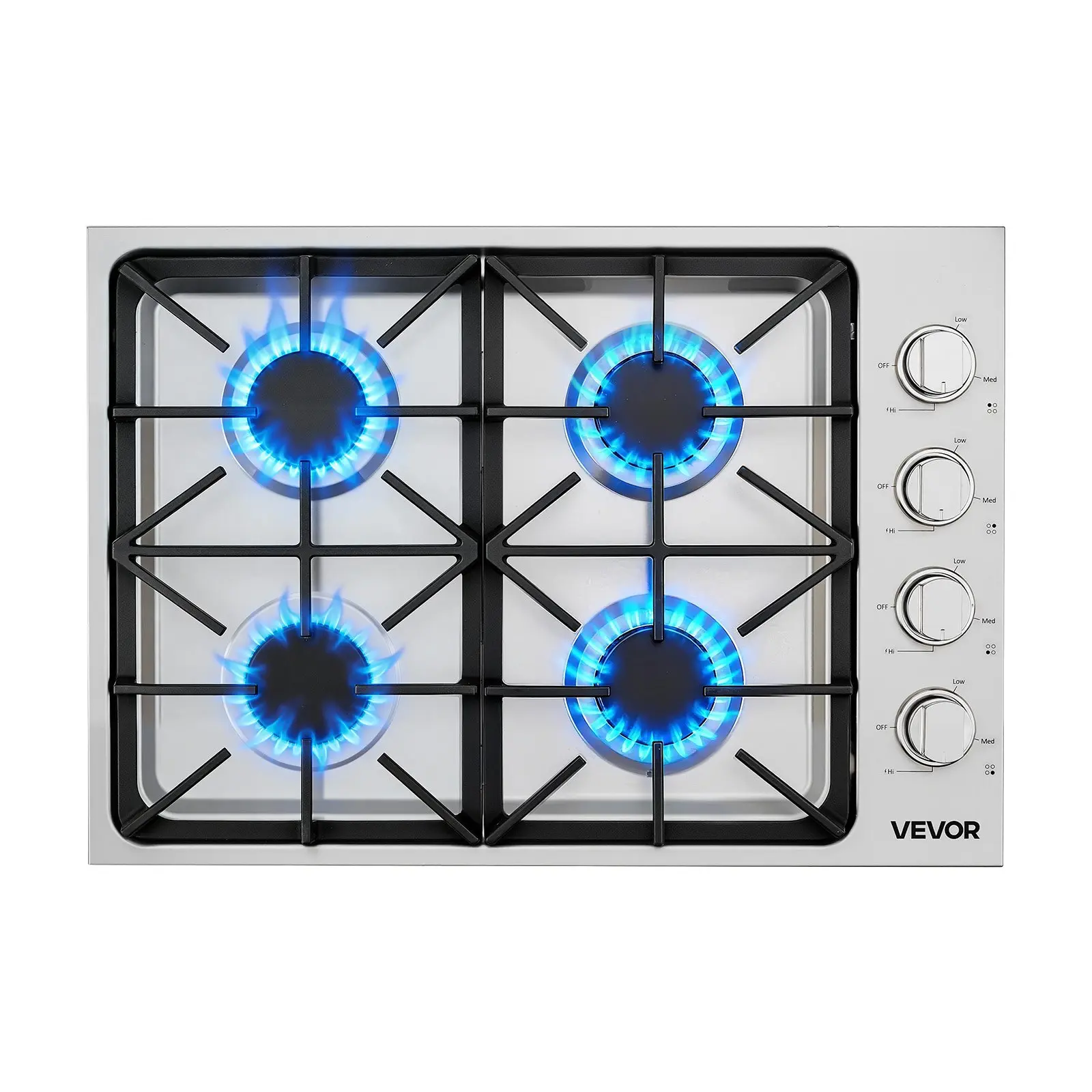 【DealsForYouDays】VEVOR Gas Cooktop, 30 inch 4 Burners Gas Stove Top, Max 48000BTU Built-in Stainless Steel Stove Top LPG/NG Convertible Dual Fuel Cooktop Stoves with Sealed Burner for Sear, Stew, Boil, Stir-Fry