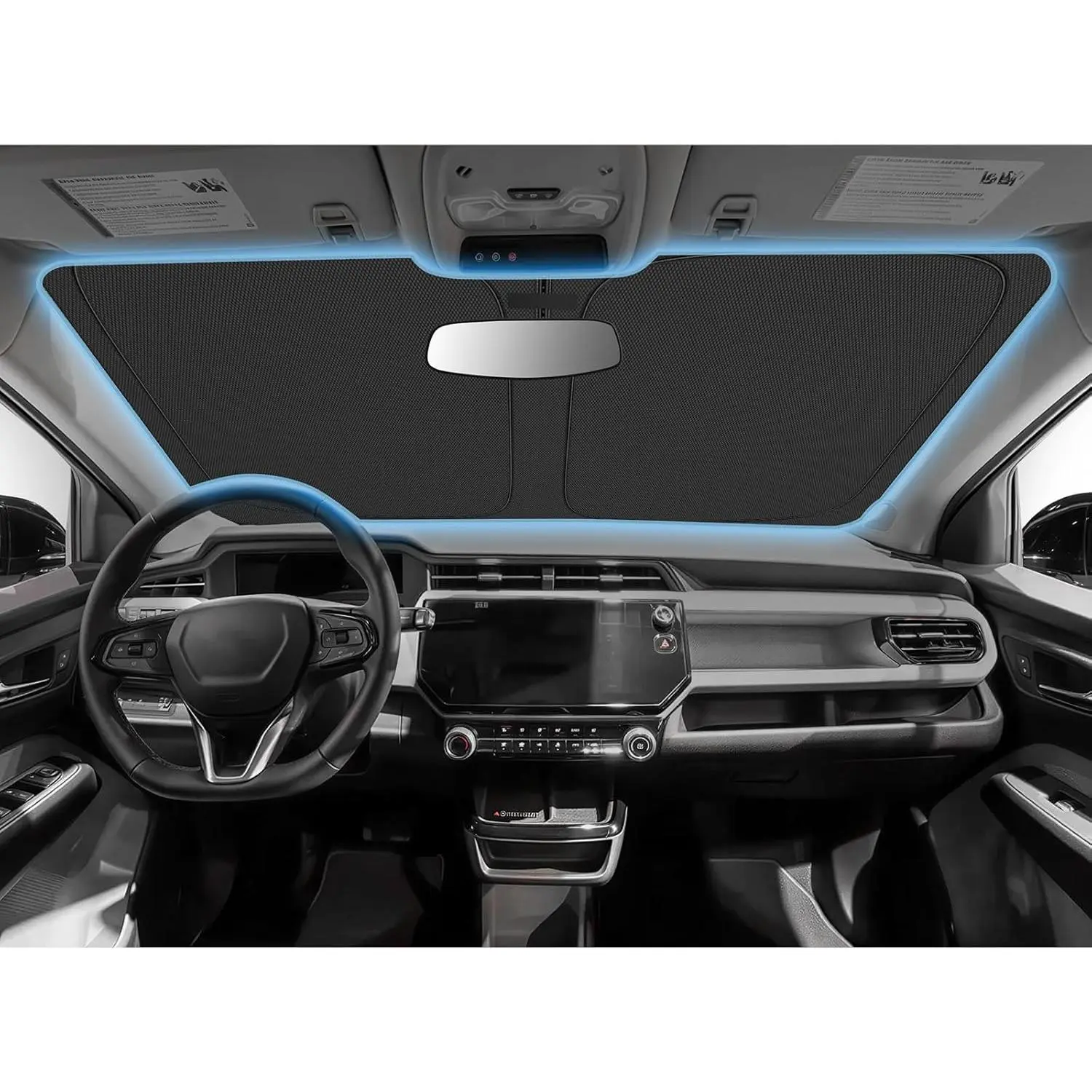 SHAOHAO Front Windshield Sun Shade for 2027 Chevy Bolt EV (Bolt EV RS/LT), Polyester Heat Shield, Foldable Cooling Car Accessory with UV Ray Blocking, Heat Reflective Protection, Fits Perfectly, Uv Blocker