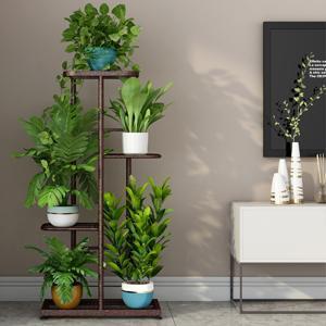 Plant Stand Metal 4 Tier 5 Potted Multiple Flower Pot Holder Shelf Indoor Outdoor Planter Display Shelving Organiser Rack Smooth Pad Home Modern