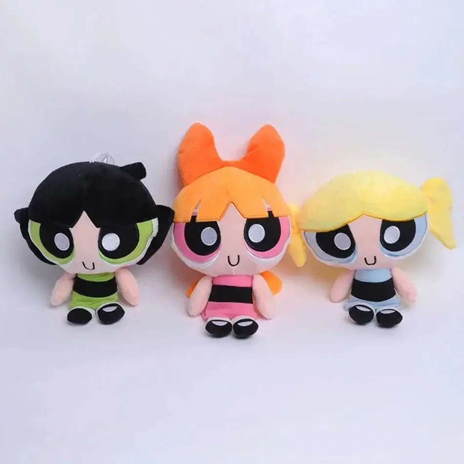 3pcs 10cm Powerpuff Girls Anime & Manga Plush Dolls - Blossom, Buttercup, Bubbles - Unisex Kids' Cute Decoration Toy Gift, Cute Unisex Kids' Decoration Toy Gift