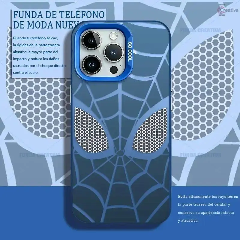 [Copy of] Creative Spider-Man Pattern Phone Case for iPhone 15 Pro, 16, 17 Pro Max, 13, 14 Plus, 12, 11, 17 Air. Shock-resistant, durable and impact-proof protective cover. Available in pink couple design. Compatible with Samsung A15, A55, A56, A54, A50,