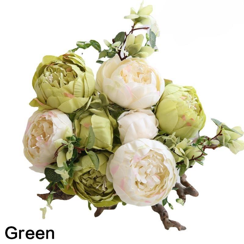 High Quality Artificial Mixed Flower Peony Hydrangea Flower Bouquet Set for Wedding Party Home Decor Christmas Halloween Table Centerpiece Living Room Dining Room Decoration Mothers Day Gift Ins Style Faux Floral Arrangement