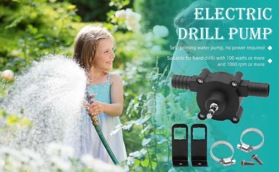 Portable Electric Drill Pump for Water and Liquid Transfer, Self-Priming Hand Pump, Durable, Easy to Install and Use, Versatile for Home and Outdoor Applications