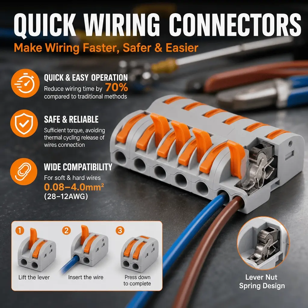 1PC Wire Connector, Stainless Steel Reusable Compact, 4.0mm, for Joining Electrical Wires, Home Repair, Durable Reliable Connectors