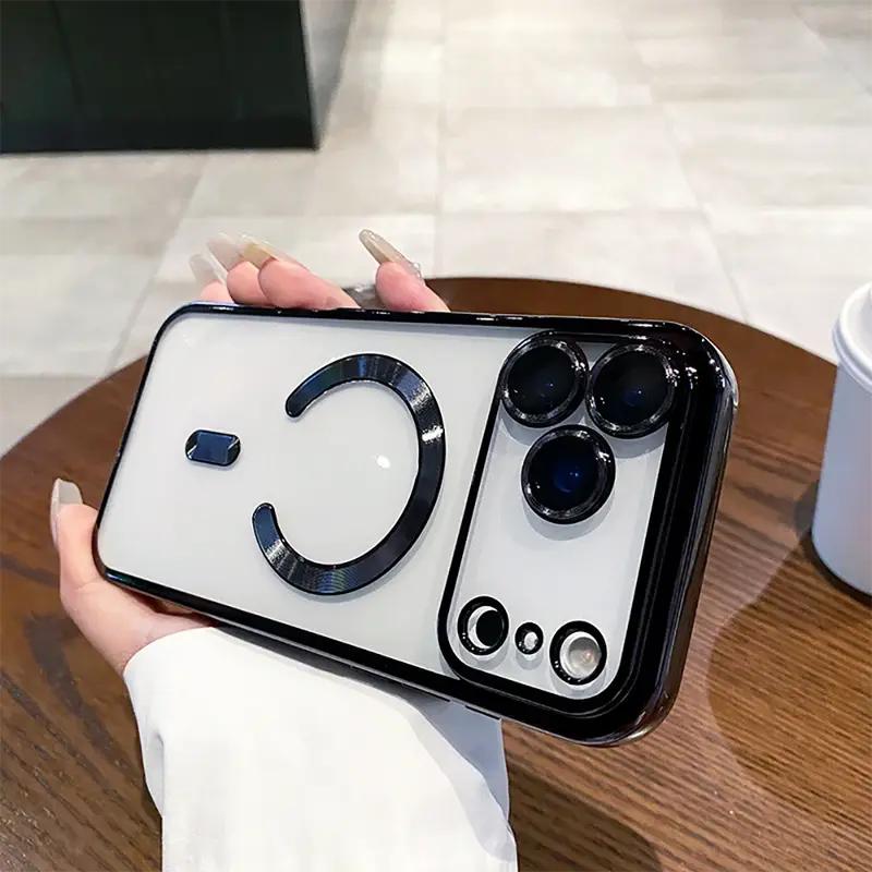 OREKROY Clear Case for iPhone 17 Pro Max 17 Air 17 Pro 17, 16 15 Pro Max,Compatible with MagSafe,with Camera Lens Protector,Slim Magnetic Soft TPU Phone Cover