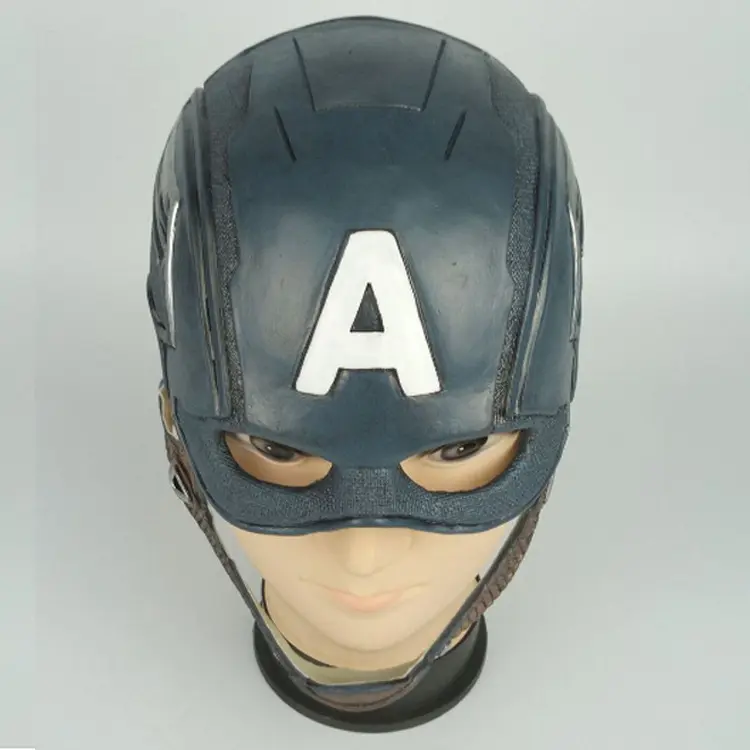 Cute Soldier Helmet Mask, Star-Spangled Natural Latex Cosplay Prop for Adults, 1 Size Fits Most for Halloween & Costume Parties