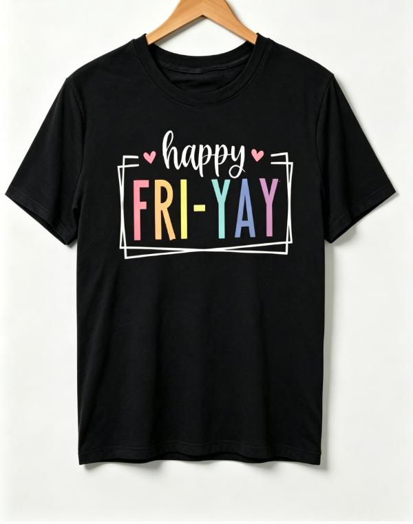Happy Friday Teacher Shirt Women Happy Friyay T Shirt for Teachers Funny Friday Weekend Holiday Vacation Tee Tops