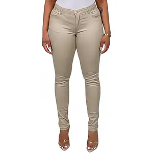Women’s Skinny Uniform Pants, Stretch Cotton 5-Pocket Work Slacks for Women, Comfortable Slim Fit Everyday Dress Pants