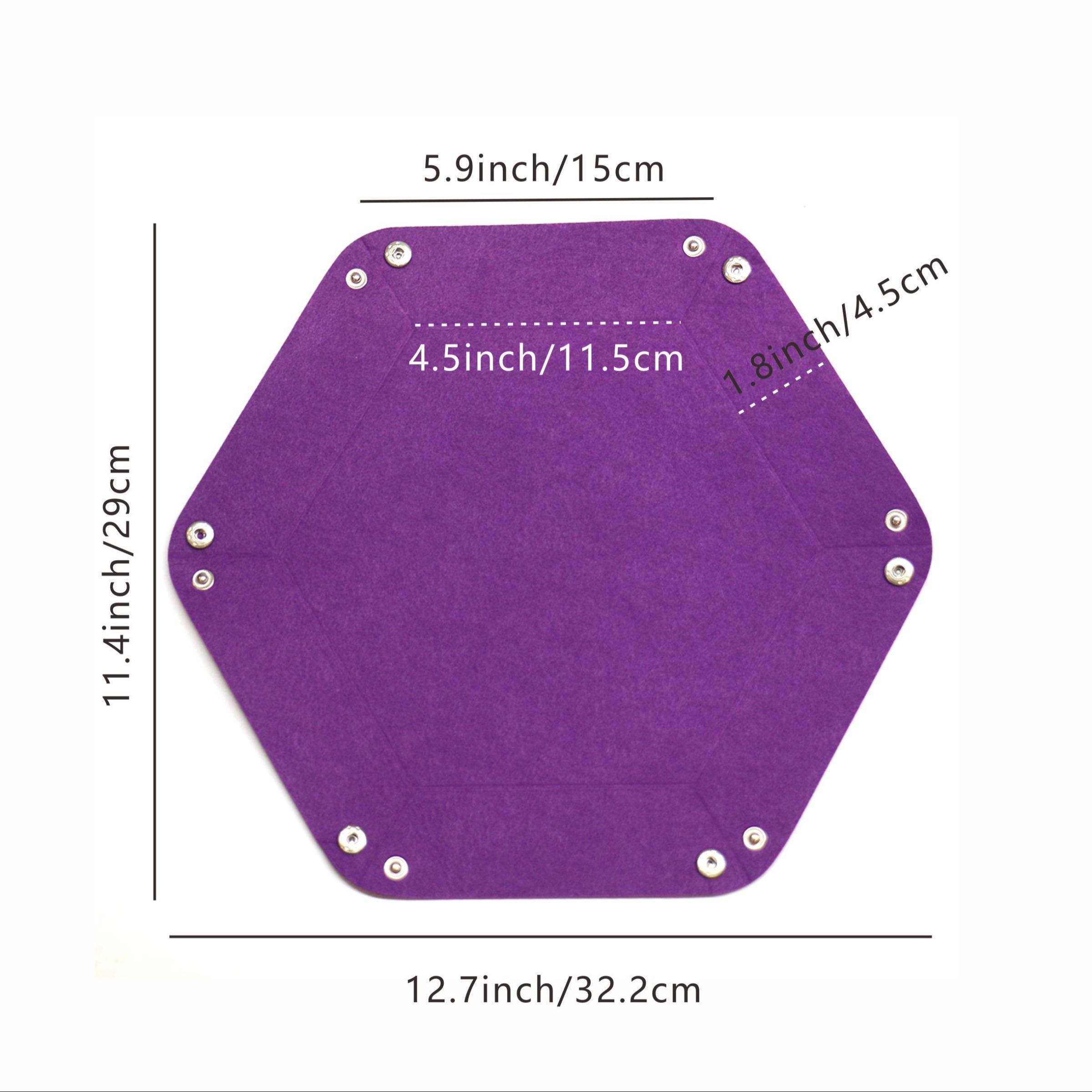 Felt Dice Tray, 1 Count Foldable Dice Trays, Hexagon Dice Rolling Tray, Felt Dice Holder for Dice Games, Table Games, Game Accessories, Polyhedral Dice