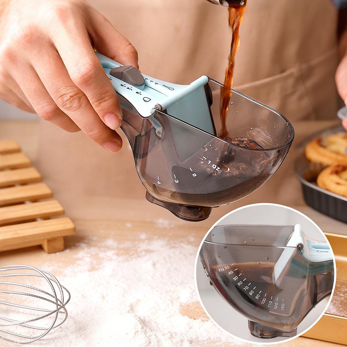 Adjustable measuring spoon, baking plastic measuring spoon, kitchen tool plastic graduated measuring spoon, adjustable measuring spoon set