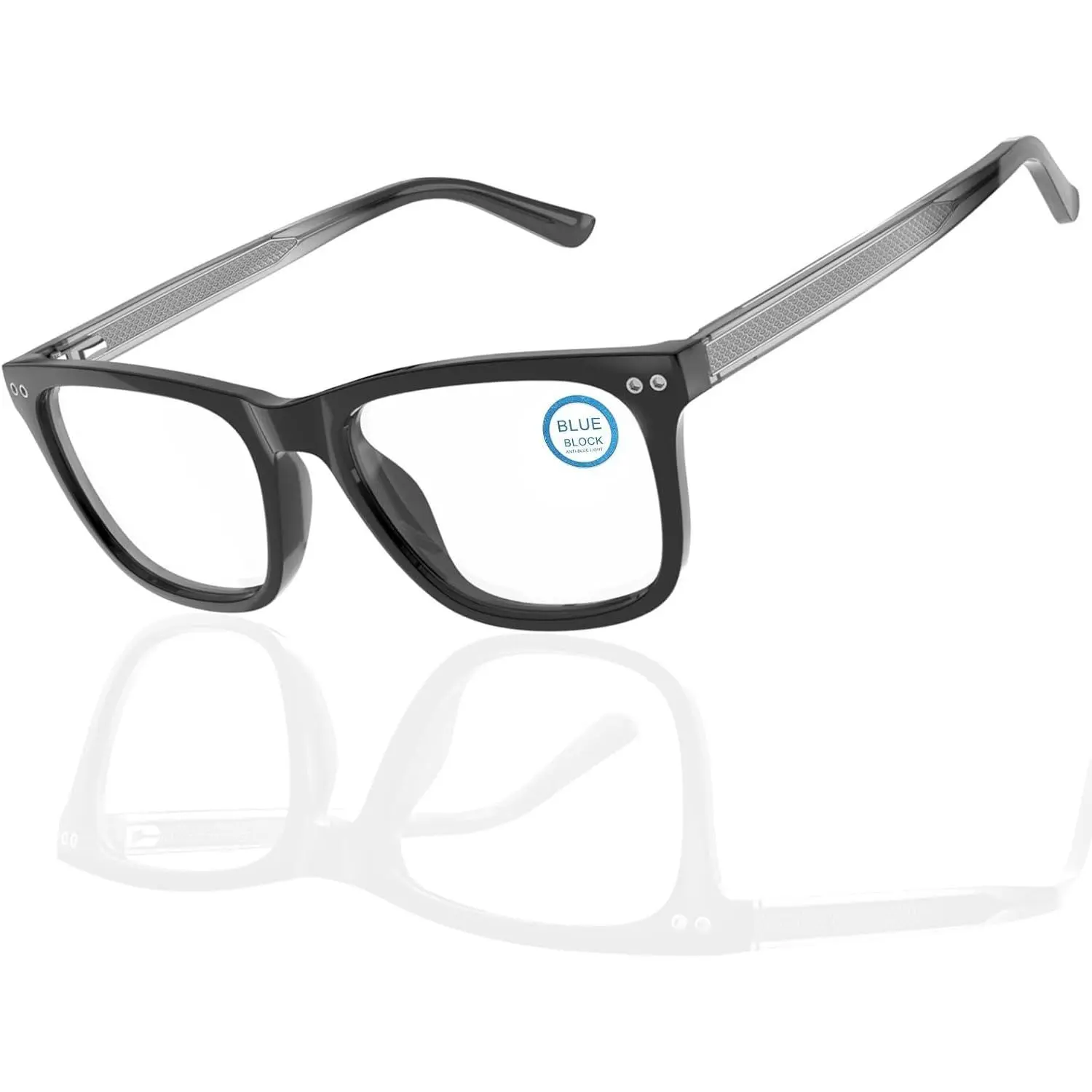 DEHOTRE Men's Nearsighted Glasses, Distance Eyeglasses for Driving, Acetate Frame, Reinforced Temples (Not Reading Glasses)