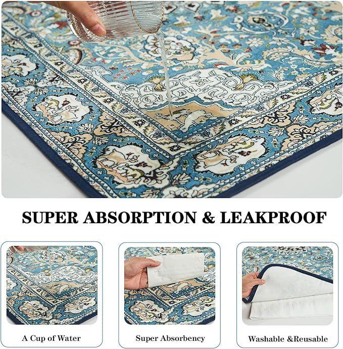 Premium Washable Cat Litter Mat - 2 Pack, 36" x 41" Super Absorbent Leak-Proof Training Pad, Non-Slip Whelping Mat, Suitable for Litter Box Areas and Pets