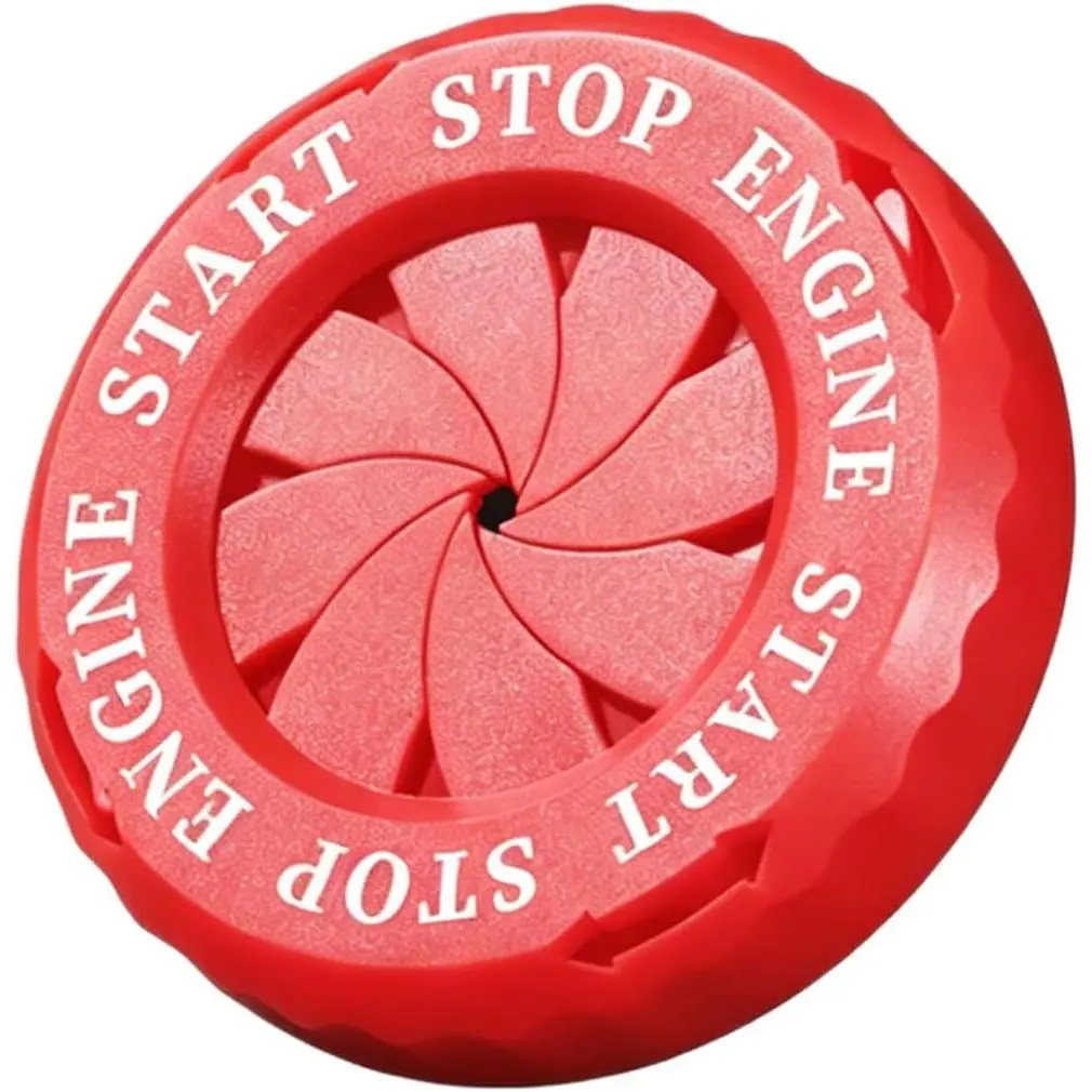 Push Start Button Cover, Anti-Scratch Rotary Engine Start Button Cover, Cool Key   Covers,  Protective DIY Decoration (Red)