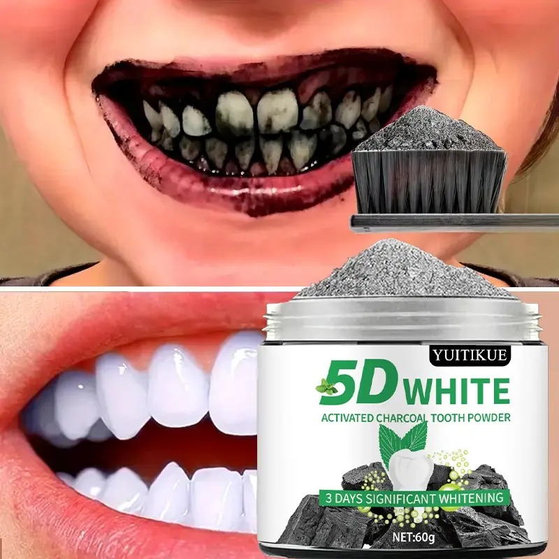 Yuitikue Gentle Non-Irritating Daily Oral Care Tooth Powder, 60g, Unisex Family Use, Home Brightening Care, Soft Formula, Teeth Whitener Powder