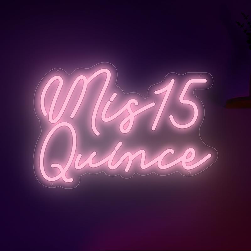 Mis15 Quinceanera-1pc Neon Light Sign Decor,Room Wall Deocr,Business Logo Sign,for Bedrom Livingroom Bathroom Club Bar Mancave Party Birthday Valentine Decoration,Best Gift for Teen Girls Boys,USB Powered.