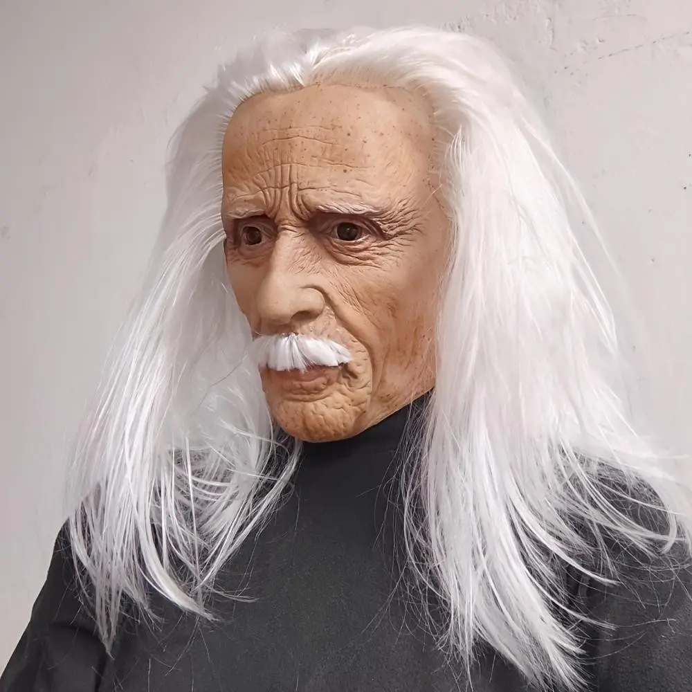 Realistic Old Man Halloween Mask, Hyper Realistic Mask, Hair Horror Grandpa Mask, Elderly Mask, Perfect for Halloween Parties and Role Play, Spooky Scary Costume Accessory