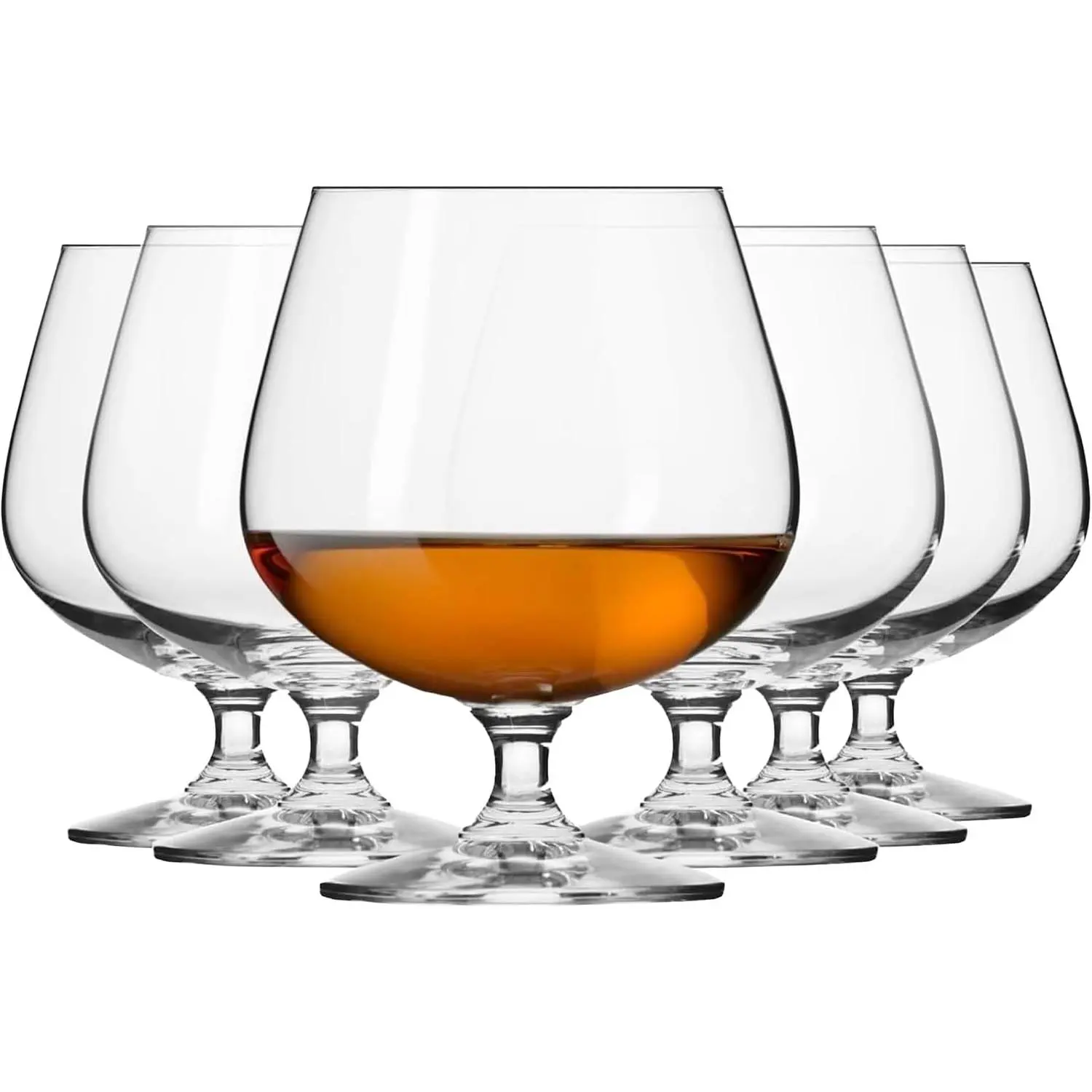 Balance Collection Brandy Cognac Snifter Glasses, 6-Piece 17.2 oz Lead-Free Drink Glasses, Dishwasher Safe, European-Made for Spirit Sipping