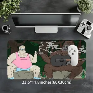Extra Large Rubber Gaming Mouse Pad, Cartoon Design, Fun Desktop Element, Office and Game Setup, Ideal Gift for Christmas and Halloween
