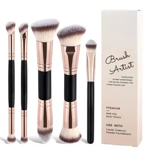 Multi-Functional Dual-Head Makeup Brush Set, Multi-Specification Brush Heads for Base Makeup, Setting, Contouring, Blush And Eyeshadow, Easily Creates Exquisite Makeup, Powder Brush, Blush Brush, Contour Brush, Eyeshadow Brush, Makeup Brushes Kits