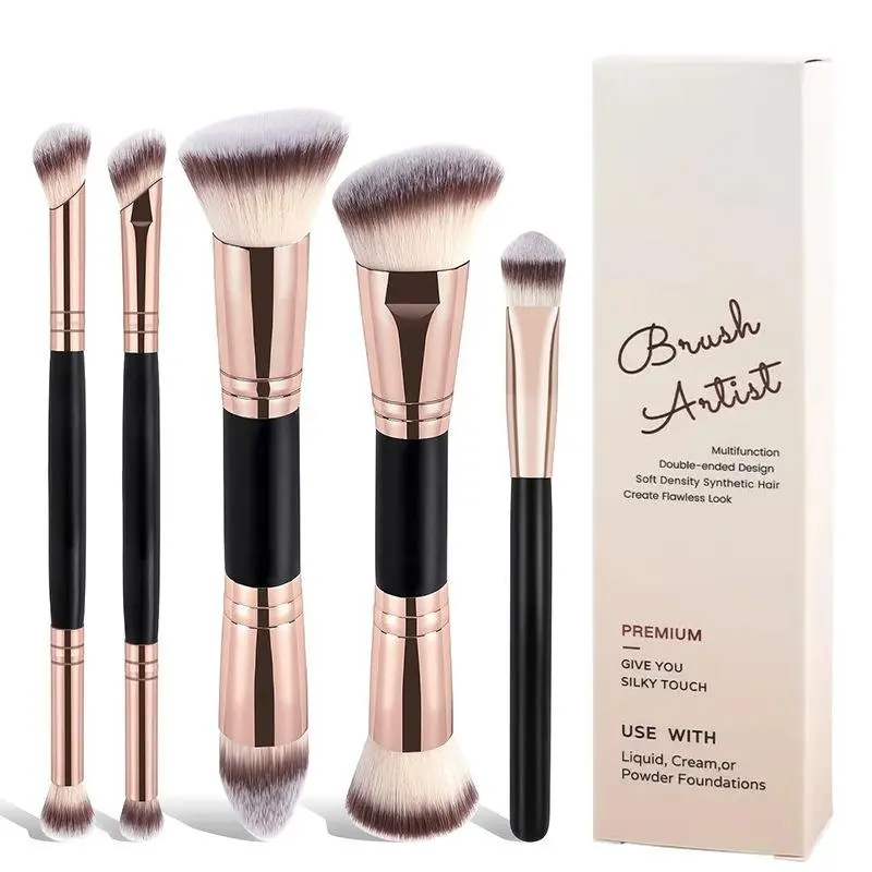 Multi-Functional Dual-Head Makeup Brush Set, Multi-Specification Brush Heads for Base Makeup, Setting, Contouring, Blush And Eyeshadow, Easily Creates Exquisite Makeup, Powder Brush, Blush Brush, Contour Brush, Eyeshadow Brush, Makeup Brushes Kits