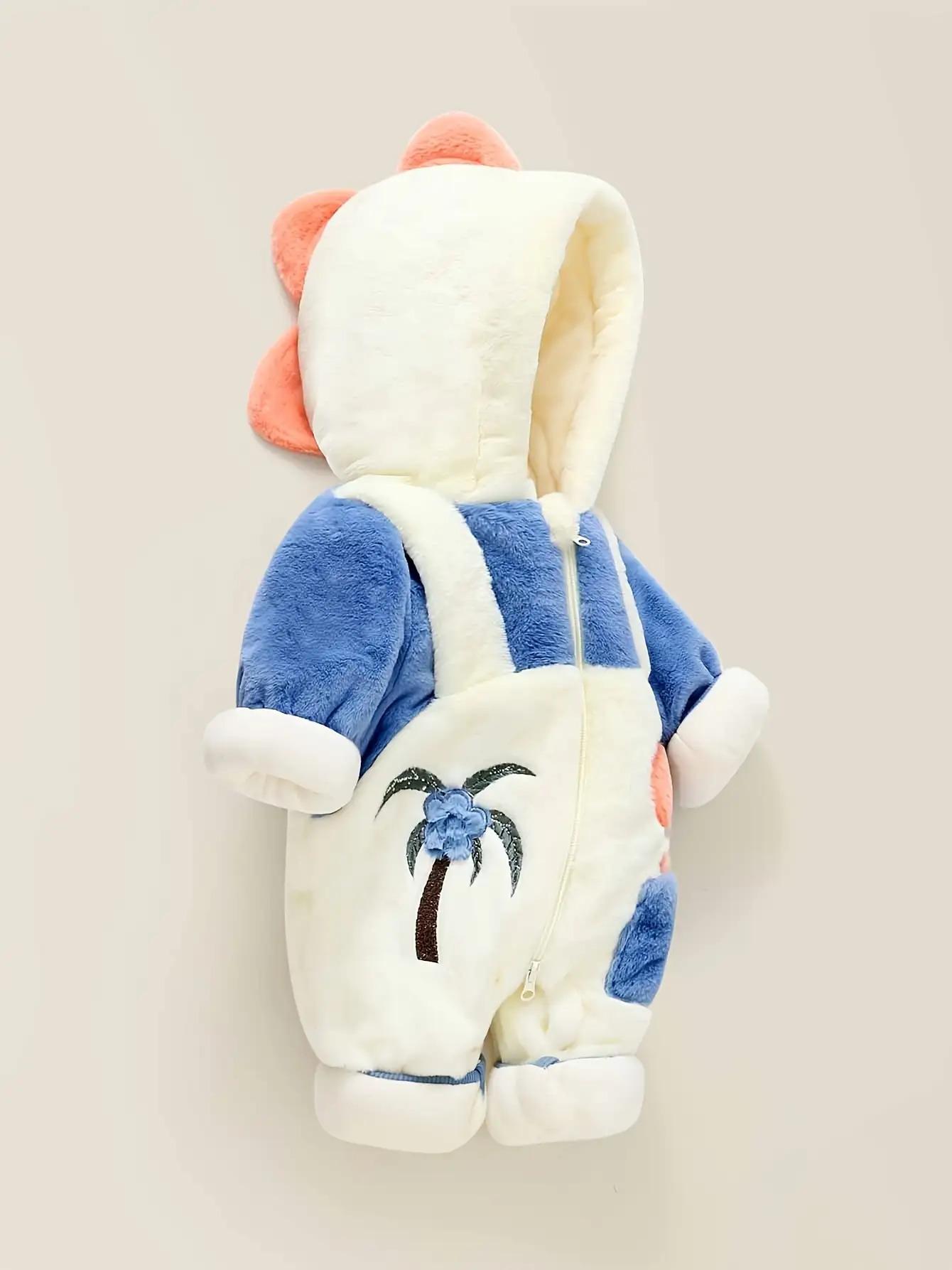 (New)& Winter Fleece Jumpsuit - Soft Hooded Full-Zip Snow Suit with Jacket & Hoodie, Cute Nemo-Inspired Fish Pocket, Warm Outfit for Skiing, Snow Play & Photo Shoots ( &)