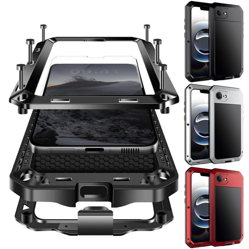 Tough Heavy Duty Protection Armor Metal Aluminum Phone Case for IPhone 17 16 15 14 13 12 11 Pro Max Plus Luxury Shockproof Protection Cellphone Cover