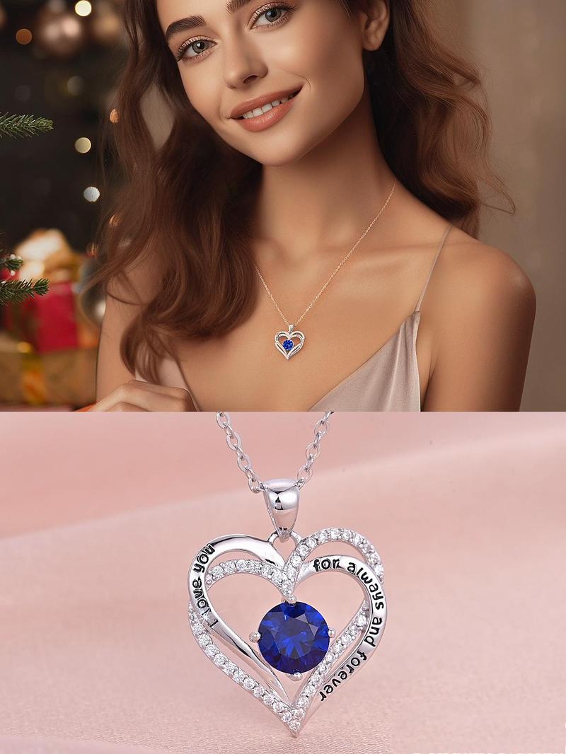 Heart Shaped Pendant Necklace with Rose Gift Box, Love Heart Necklace, Stainless Steel Jewelry for Party, Daily Clothing Decor, All-match Jewelry for Birthday Gift, Mother's Day Gifts