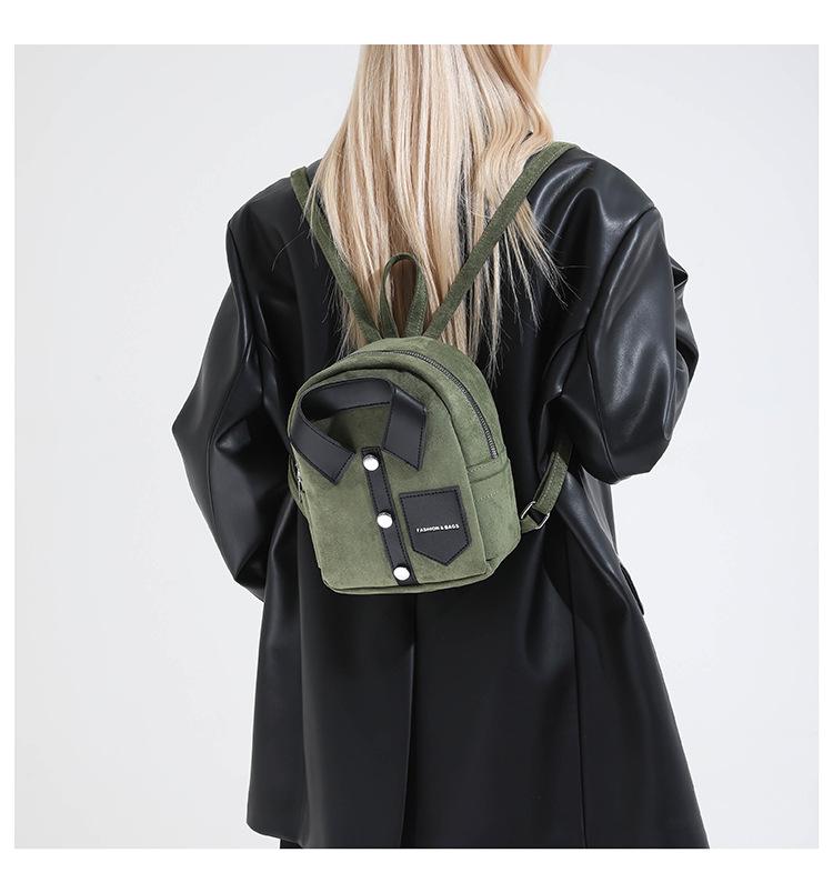 Korean-style niche design personalized shirt backpack, compact and lightweight women's backpack, casual and fashionable women's bag