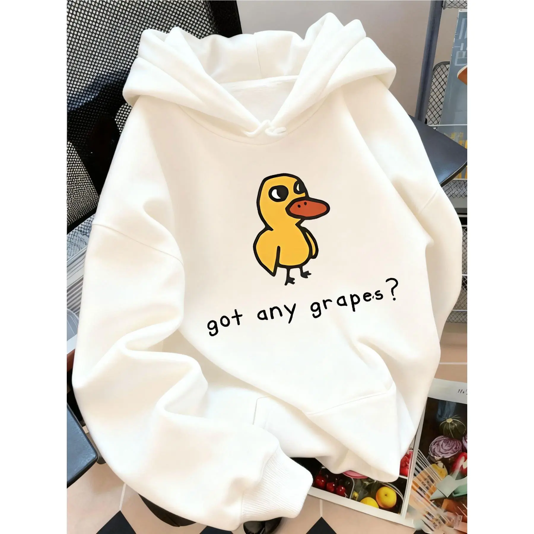 Women's Creative Pattern Printed Fleece Pullover Hoodie - Long Sleeve, Drawstring Hood, Kangaroo Pocket, Casual Elegant Sports Sweatshirts for Autumn Winter Outdoor Outerwear
