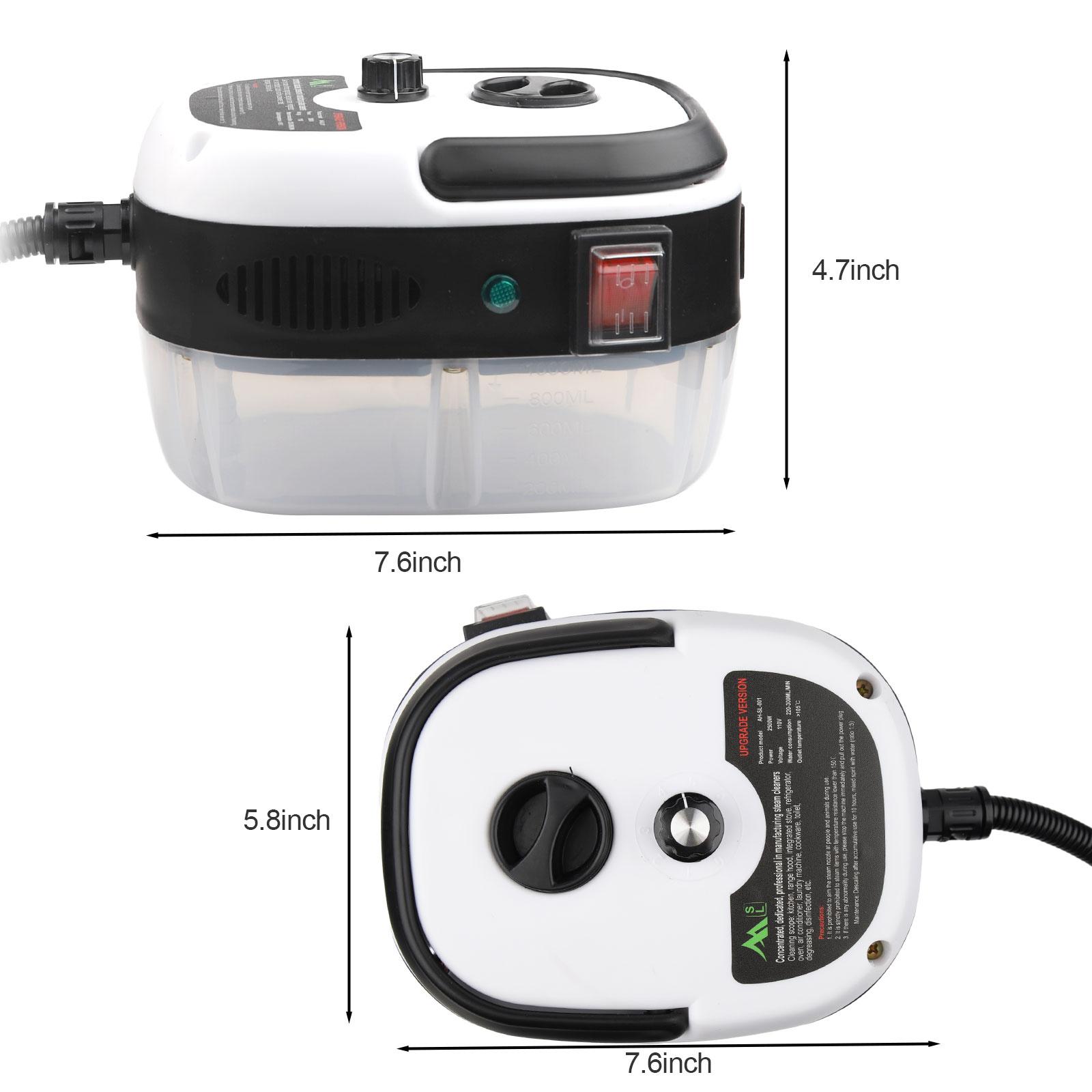 2500W Handheld High Temp Steam Cleaner | Heavy Duty Steam Machine for Car Detailing, Auto Interior, Engine & Home Cleaning | Multi-Surface Deep Cleaner with 105°C High Pressure Steam & 4 Accessories | Chemical-Free