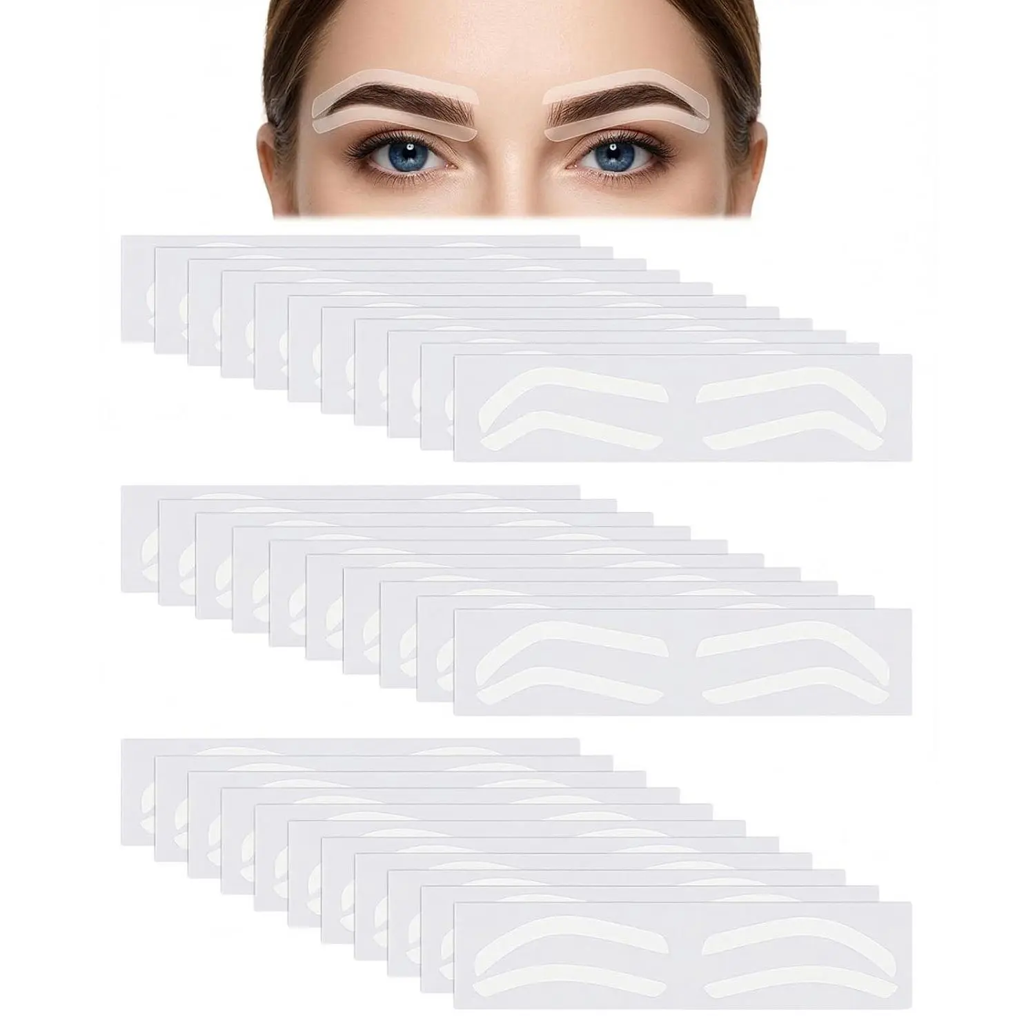 90 Pairs Eyebrow Stencils, 3 Shapes Eye Brow Stencil Tape for Shaping Women, Stuck Brow Tint Stickers Templates