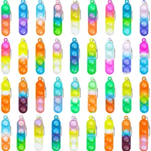 36 Pcs Pop Its Keychain Kids Valentines Party Favors Fidget Keychain Birthday Mini Pop Its Fidget Toys Bulk Goodie Bag Stuffers Classroomfidget toys