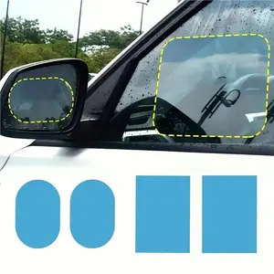 4 Pcs Car Mirror Waterproof Film - Rain & Fog Repellent Protector, Universal Vehicle Accessories for Cars, SUVs, Trucks & Buses